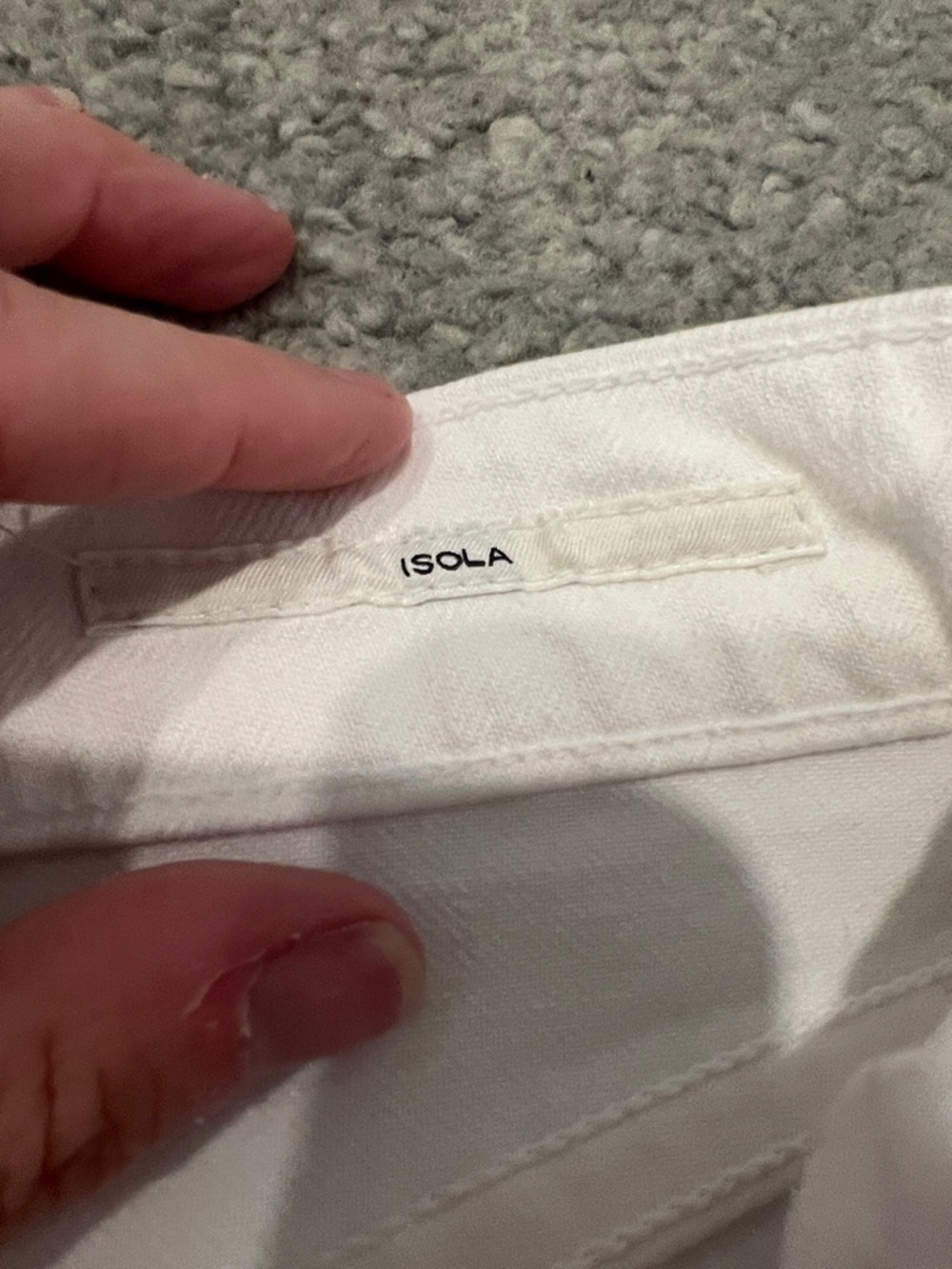 Citizens Of Humanity White Straight-Leg Jeans with Raw Hem- isola - Picture 3 of 4